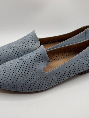 Naturalizer Lorna 2 Slip-On Flats Perforated Suede Leather Loafers Size 10M Blue